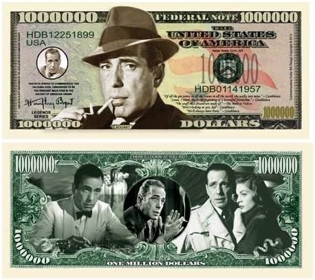 Pack of 5 - Humphrey Bogart Million Dollar Bill